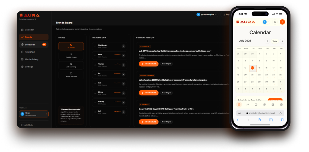 AURA Board Showcase Mockup